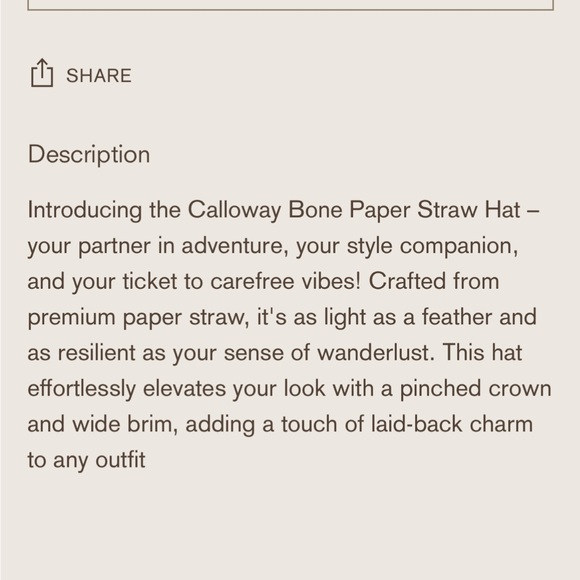 WILL + BEAR UNISEX CALLOWAY BONE / WHITE HAT. NWT - Picture 6 of 6